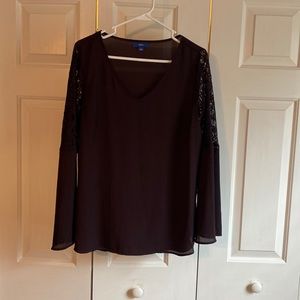 Apt 9 wine colored blouse lace sleeves size L